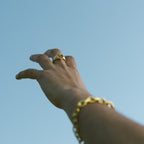 hand in sky mens ring 18k gold
