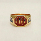 18k gold silver claw ring