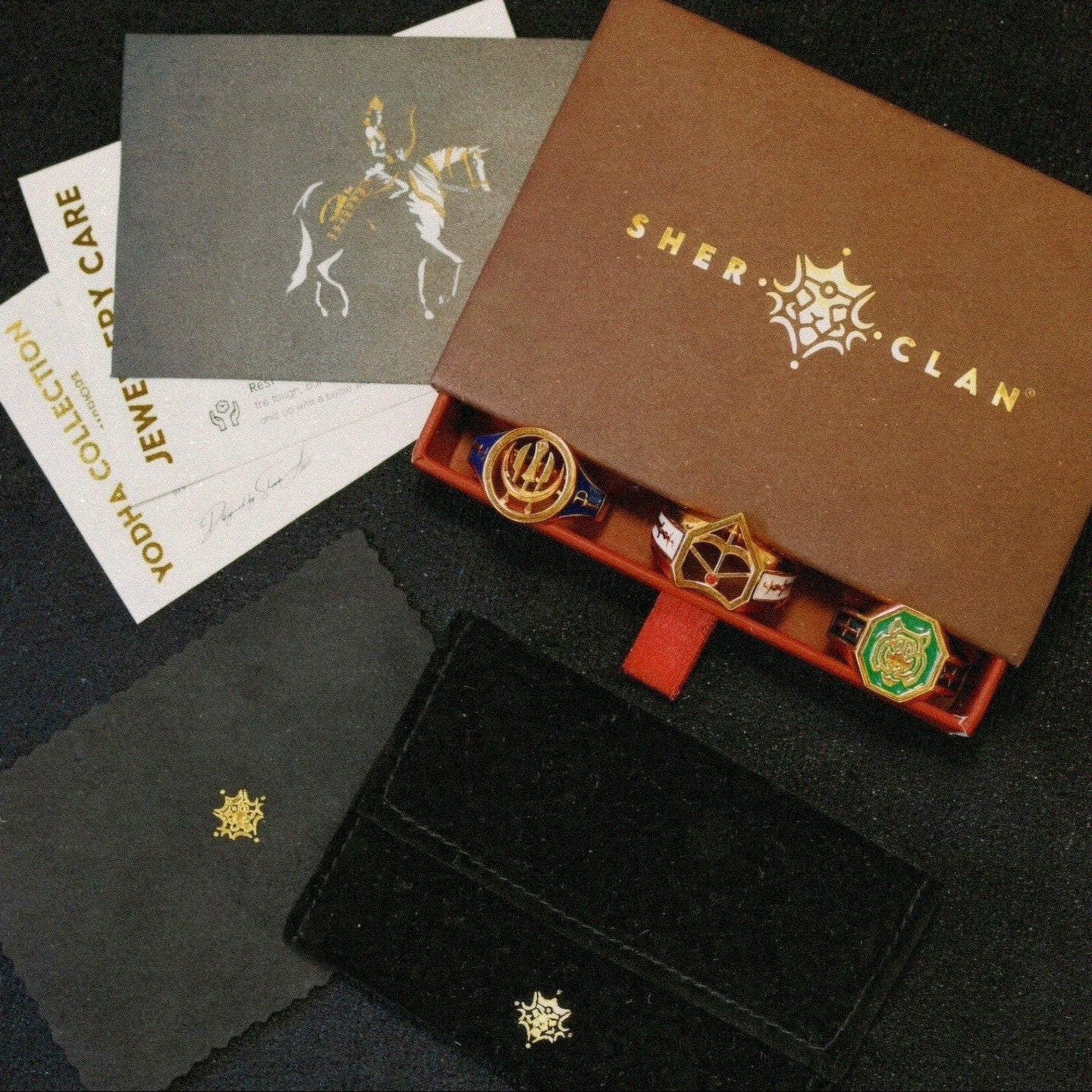 gift ready gold rings packaging 925 silver
