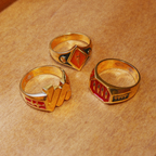 gold vermeil signet ring with sword design