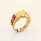 Men’s gold vermeil signet ring with sword design